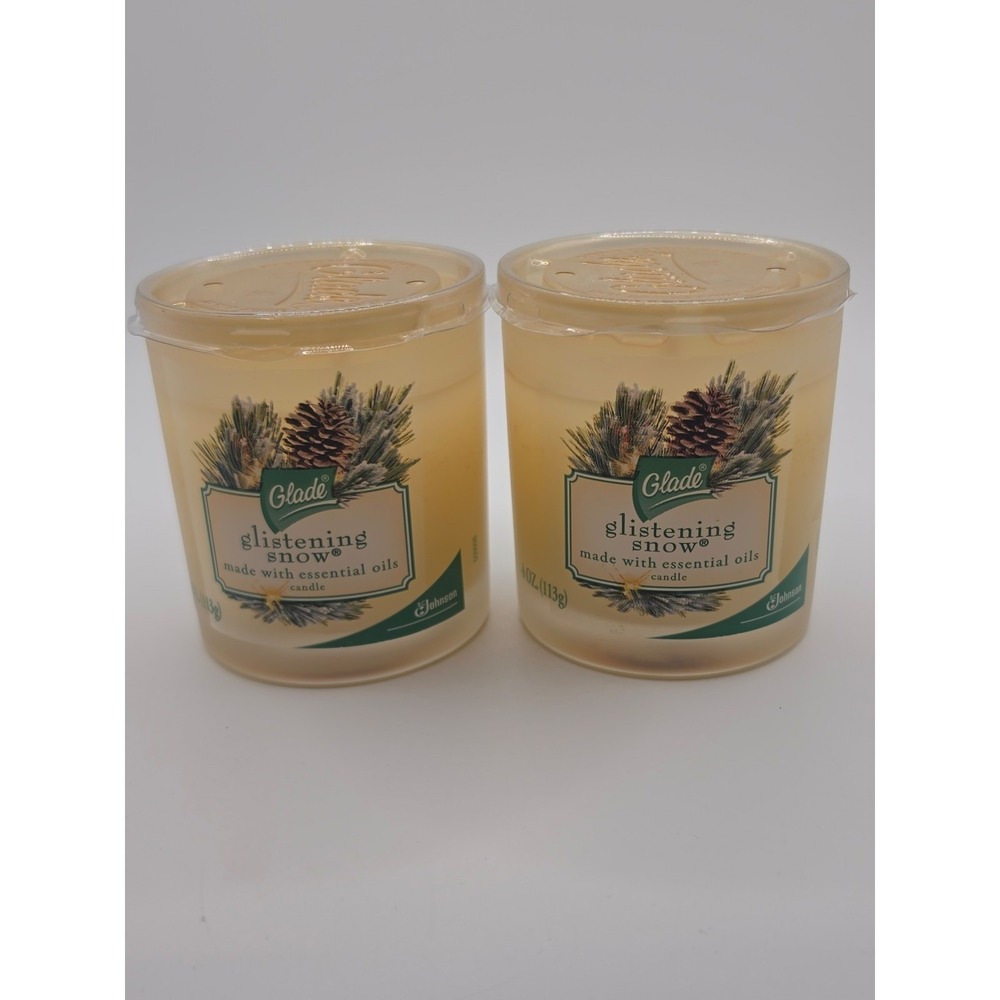NEW Glade Glistening Snow Scented Candle with Essential Oils (2-Pack) 4oz each